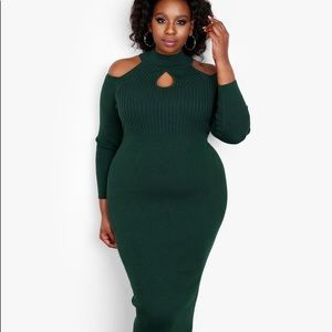 NWT REBDOLLS cross neck midi dress